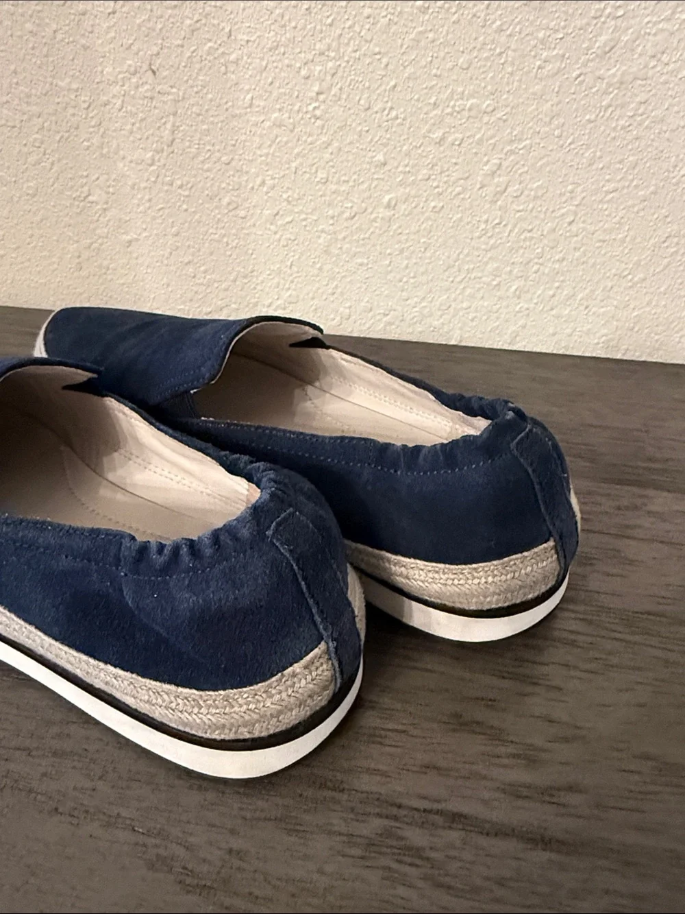 PRADA Navy Blue Suede Espadrille Platform Slip on Sneakers IT 37 US 7